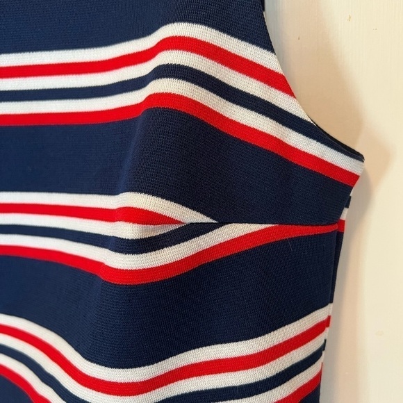 Vintage James Kenrob polyester red/white/blue mock neck shell - Picture 10 of 10
